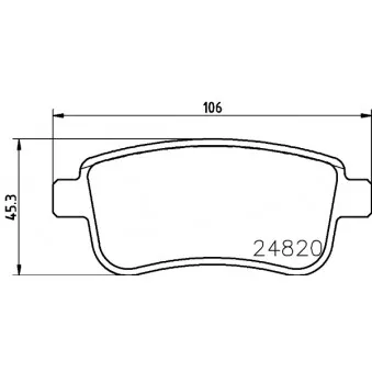 Jeu de 4 plaquettes de frein arrière HELLA 8DB 355 025-421