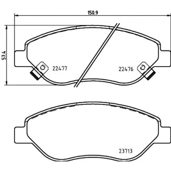 Jeu de 4 plaquettes de frein avant HELLA 8DB 355 025-631