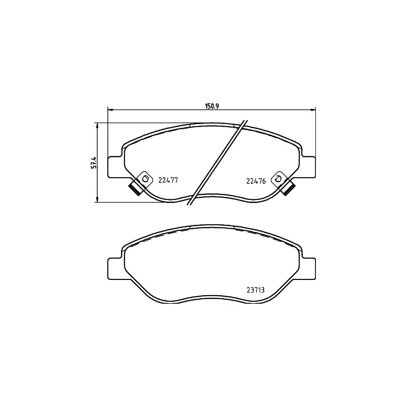 Jeu de 4 plaquettes de frein avant HELLA 8DB 355 025-631