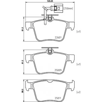 Jeu de 4 plaquettes de frein arrière HELLA 8DB 355 025-661
