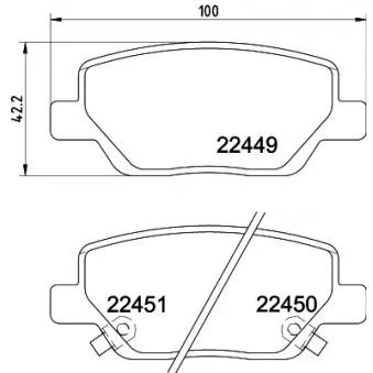 Jeu de 4 plaquettes de frein arrière HELLA 8DB 355 025-861