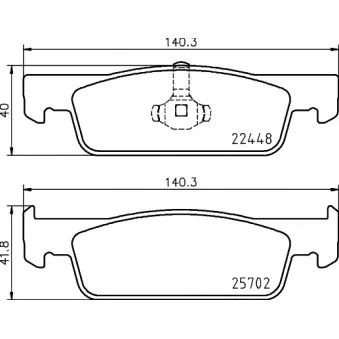 Jeu de 4 plaquettes de frein avant HELLA 8DB 355 031-551
