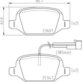 Jeu de 4 plaquettes de frein arrière HELLA 8DB 355 031-561