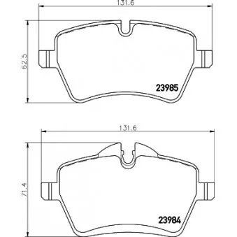 Jeu de 4 plaquettes de frein avant HELLA 8DB 355 031-801