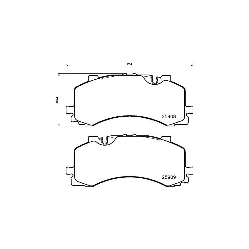 Jeu de 4 plaquettes de frein avant HELLA 8DB 355 036-471