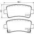 Jeu de 4 plaquettes de frein arrière HELLA 8DB 355 037-651 - Visuel 2