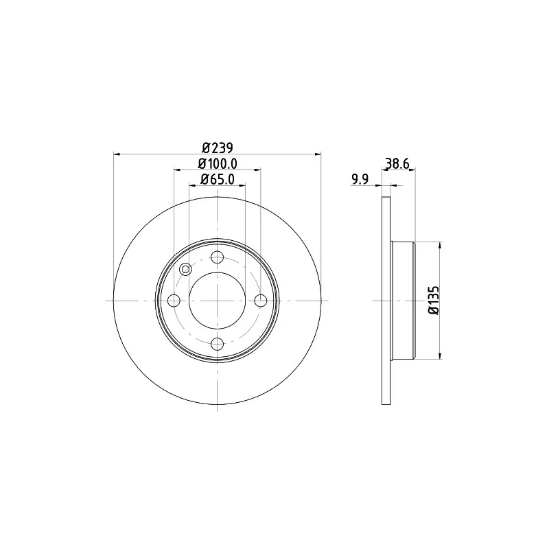 Jeu de 2 disques de frein avant HELLA 8DD 355 100-051