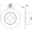 Jeu de 2 disques de frein arrière HELLA 8DD 355 100-601 - Visuel 1