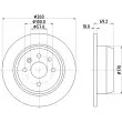 Jeu de 2 disques de frein arrière HELLA 8DD 355 102-731 - Visuel 2