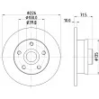 Jeu de 2 disques de frein arrière HELLA 8DD 355 102-751 - Visuel 1