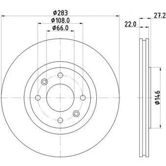 Jeu de 2 disques de frein avant HELLA 8DD 355 103-001