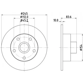 Jeu de 2 disques de frein arrière HELLA 8DD 355 104-231