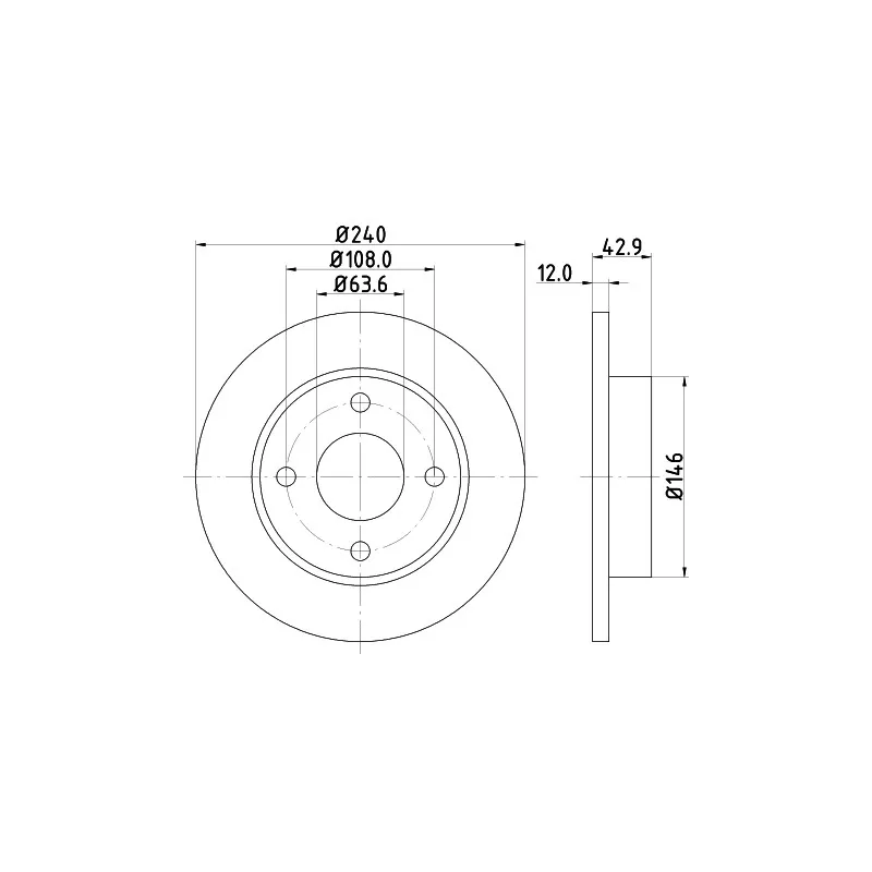 Jeu de 2 disques de frein avant HELLA 8DD 355 104-631