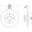 Jeu de 2 disques de frein arrière HELLA 8DD 355 105-271 - Visuel 1