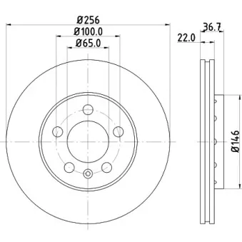 Jeu de 2 disques de frein avant HELLA 8DD 355 105-361