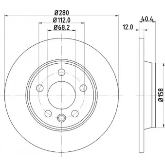 Jeu de 2 disques de frein arrière HELLA 8DD 355 105-611