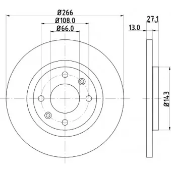Jeu de 2 disques de frein avant HELLA 8DD 355 105-751