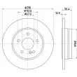 Jeu de 2 disques de frein arrière HELLA 8DD 355 105-951 - Visuel 1