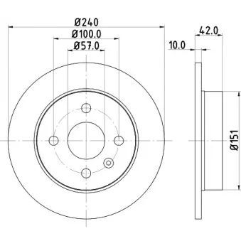 Jeu de 2 disques de frein arrière HELLA 8DD 355 106-091