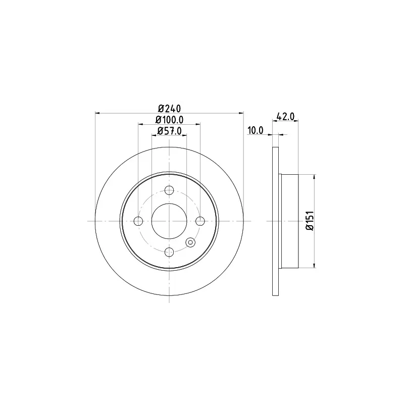 Jeu de 2 disques de frein arrière HELLA 8DD 355 106-091