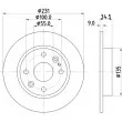 Jeu de 2 disques de frein arrière HELLA 8DD 355 106-471 - Visuel 1