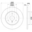 Jeu de 2 disques de frein avant HELLA 8DD 355 106-601 - Visuel 1