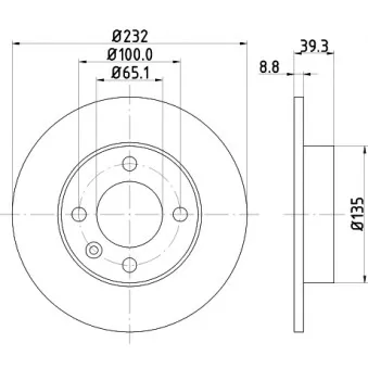 Jeu de 2 disques de frein arrière HELLA 8DD 355 106-681