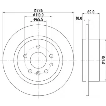 Jeu de 2 disques de frein arrière HELLA