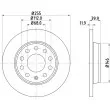 Jeu de 2 disques de frein arrière HELLA 8DD 355 107-561 - Visuel 1