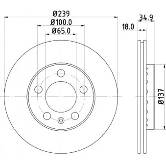 Jeu de 2 disques de frein avant HELLA 8DD 355 107-651