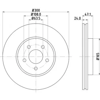 Jeu de 2 disques de frein avant HELLA 8DD 355 108-041
