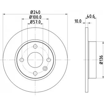 Jeu de 2 disques de frein arrière HELLA 8DD 355 108-251