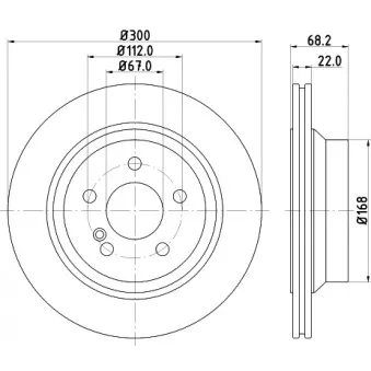 Jeu de 2 disques de frein arrière HELLA 8DD 355 108-861