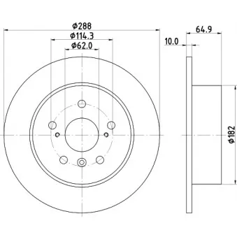 Jeu de 2 disques de frein arrière HELLA 8DD 355 109-051