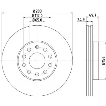 Jeu de 2 disques de frein avant HELLA 8DD 355 109-581