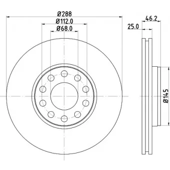 Jeu de 2 disques de frein avant HELLA 8DD 355 109-621