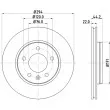 Jeu de 2 disques de frein arrière HELLA 8DD 355 109-701 - Visuel 1