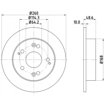 Jeu de 2 disques de frein arrière HELLA 8DD 355 110-311