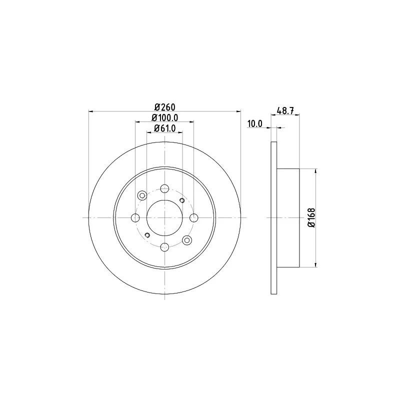 Jeu de 2 disques de frein arrière HELLA 8DD 355 110-331