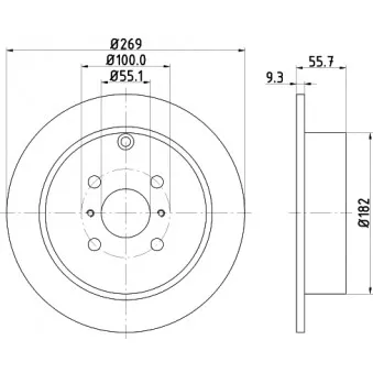 Jeu de 2 disques de frein arrière HELLA 8DD 355 110-491