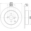 Jeu de 2 disques de frein arrière HELLA 8DD 355 110-511 - Visuel 1