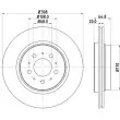 Jeu de 2 disques de frein arrière HELLA 8DD 355 110-611 - Visuel 1