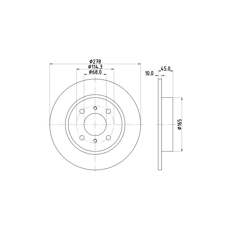 Jeu de 2 disques de frein arrière HELLA 8DD 355 110-661