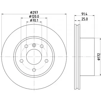 Jeu de 2 disques de frein avant HELLA 8DD 355 110-811