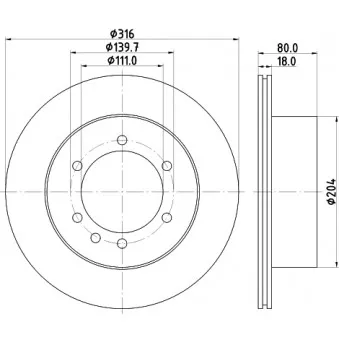 Jeu de 2 disques de frein arrière HELLA 8DD 355 110-831