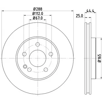 Jeu de 2 disques de frein avant HELLA 8DD 355 111-081