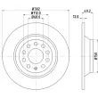 Jeu de 2 disques de frein arrière HELLA 8DD 355 111-181 - Visuel 1