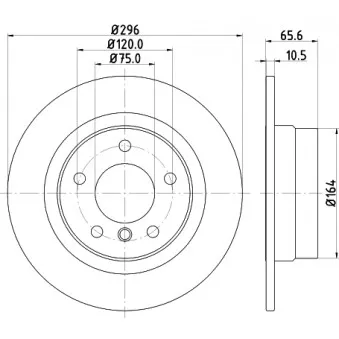 Jeu de 2 disques de frein arrière HELLA 8DD 355 111-301