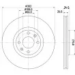 Jeu de 2 disques de frein avant HELLA 8DD 355 111-321 - Visuel 1