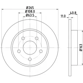 Jeu de 2 disques de frein arrière HELLA 8DD 355 111-381